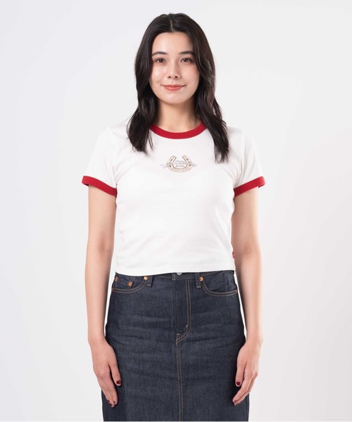 Levi's(リーバイス)の「Levi's/リーバイス グラフィック ミニ リンガーTシャツ(Tシャツ/カットソー・レディース・レッド・XS/M/S)」の13枚目の写真