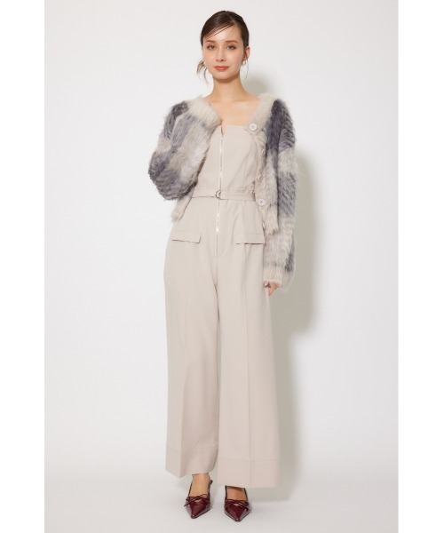 rienda（リエンダ）の「2WAYロングシャギーチェックショートニットカーディガン 秋服（カーディガン/ボレロ・レディース・ベージュ系その他/グレー系その他・FREE）」の15枚目の写真