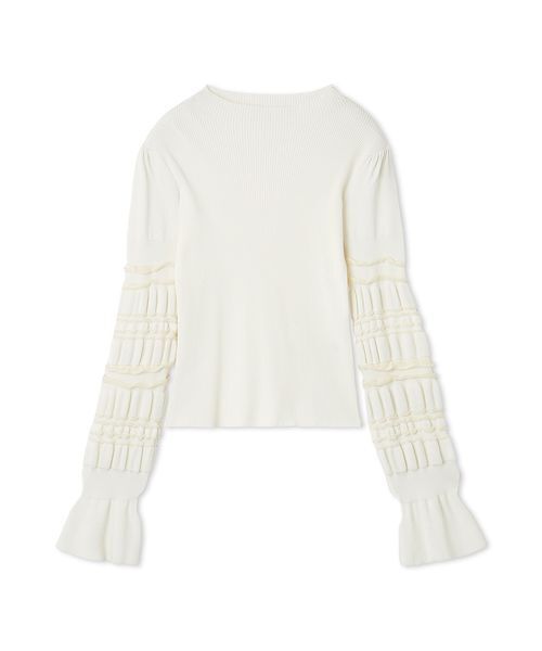 FURFUR(ファーファー)の「イレギュラーリブスリーブニットトップス(ニット/セーター・レディース・ピンク/ブラック/ホワイト・F)」の12枚目の写真