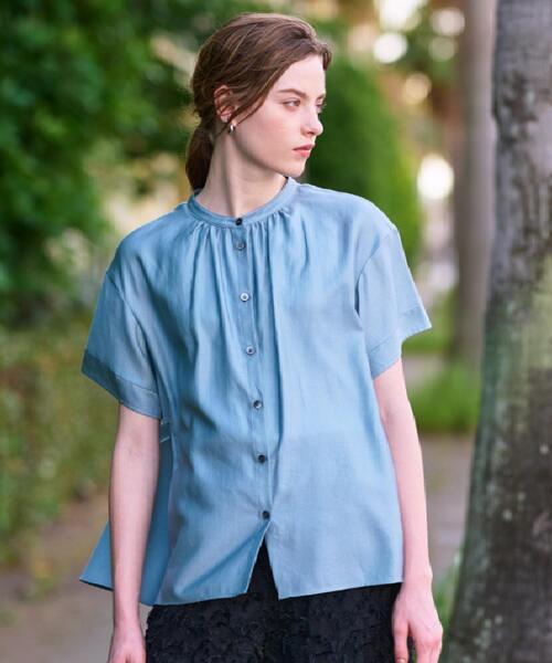 DRESSTERIOR(ドレステリア)の「【洗える/コットン100%】バックフレアティアードブラウス(シャツ/ブラウス・レディース・ライトブルー/オフホワイト/ブラウン系その他・34/36/38)」の17枚目の写真