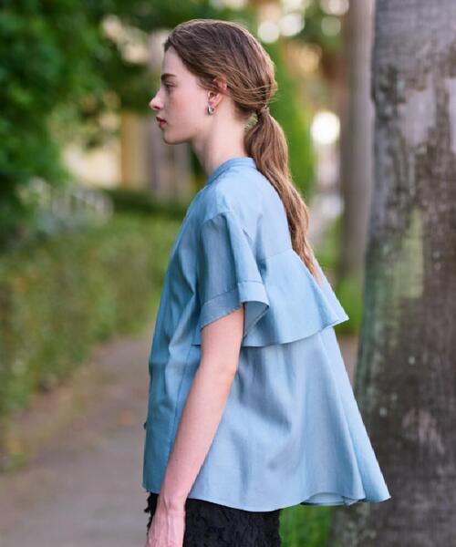 DRESSTERIOR(ドレステリア)の「【洗える/コットン100%】バックフレアティアードブラウス(シャツ/ブラウス・レディース・ライトブルー/オフホワイト/ブラウン系その他・34/36/38)」の20枚目の写真