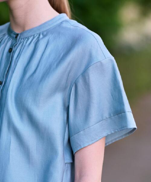 DRESSTERIOR(ドレステリア)の「【洗える/コットン100%】バックフレアティアードブラウス(シャツ/ブラウス・レディース・ライトブルー/オフホワイト/ブラウン系その他・34/36/38)」の4枚目の写真