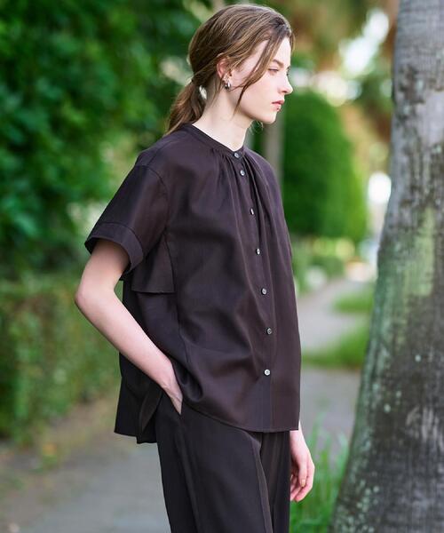 DRESSTERIOR(ドレステリア)の「【洗える/コットン100%】バックフレアティアードブラウス(シャツ/ブラウス・レディース・ライトブルー/オフホワイト/ブラウン系その他・34/36/38)」の6枚目の写真