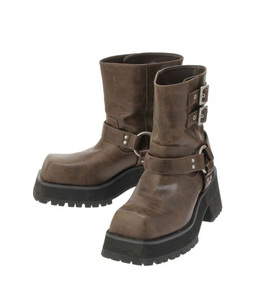 jouetie(ジュエティ)の「プラットフォームショートエンジニアブーツ 厚底 靴(ブーツ・レディース・ブラック/ブラウン・MEDIUM/LARGE)」の7枚目の写真