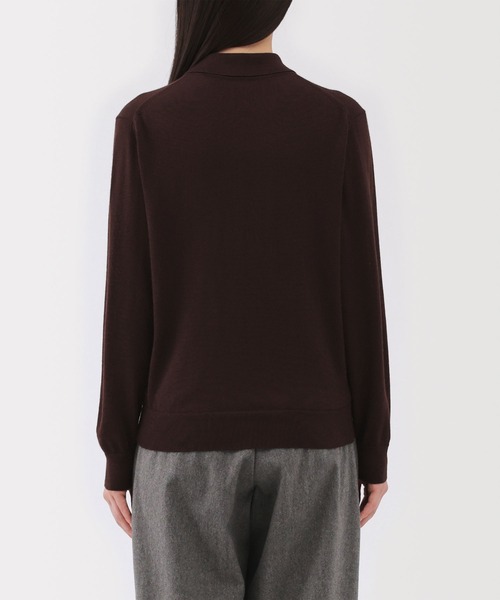 無印良品(ムジルシリョウヒン)の「婦人 洗えるウールハイゲージポロカーディガン(カーディガン/ボレロ・レディース・ダークブラウン/オートミール/ブラック・XL/L/M/S)」の6枚目の写真