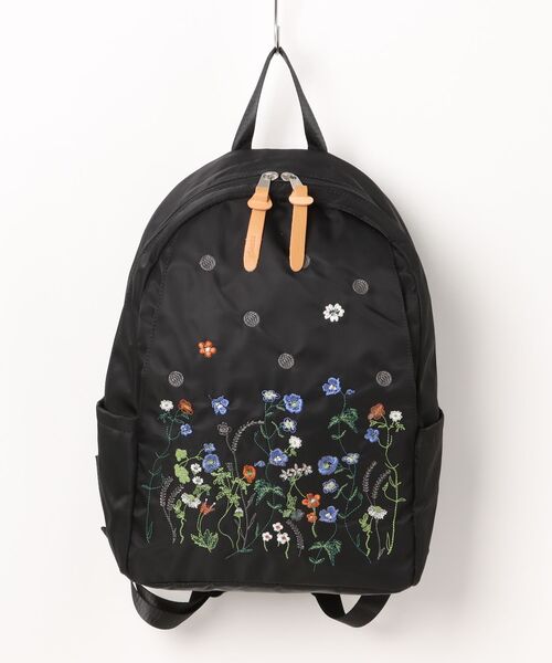 SUPER HAKKA（スーパーハッカ）の「「glanta」フラワー＆ドット刺繍ラウンドリュック（バックパック/リュック・レディース・グレー/ブラック/チャコール・FREE）」の2枚目の写真