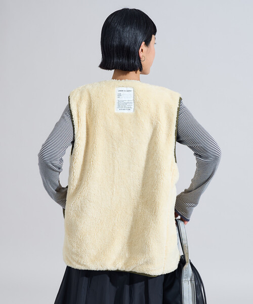 コットンナイロン ツイル リバーシブル ボアベスト（ベスト）｜FREAK'S