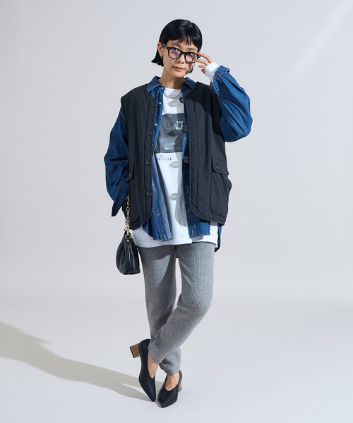 セール】コットンナイロン ツイル リバーシブル ボアベスト（ベスト