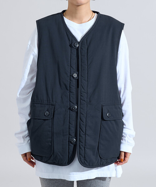 セール】コットンナイロン ツイル リバーシブル ボアベスト（ベスト