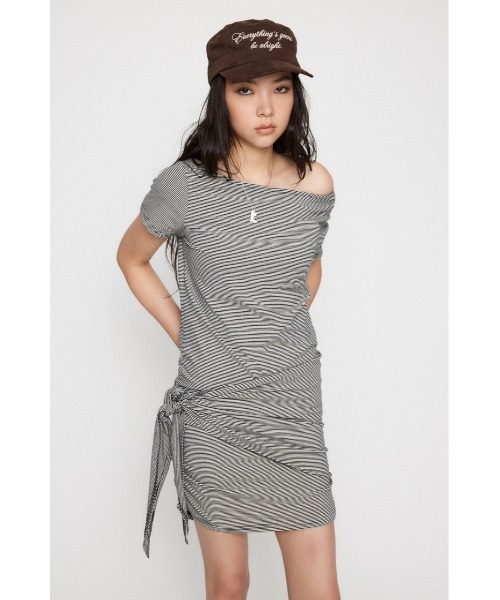 LAGUA GEM(ラグアジェム)の「BORDER WRAP ミニワンピース(ワンピース・レディース・ホワイト/レッド/グレー・SMALL/MEDIUM)」の12枚目の写真