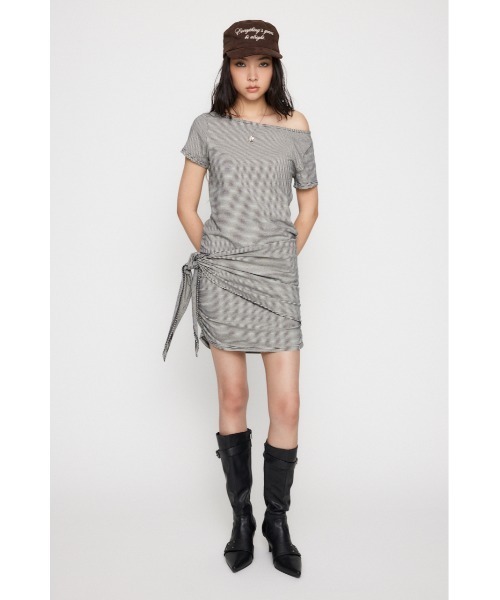 LAGUA GEM(ラグアジェム)の「BORDER WRAP ミニワンピース(ワンピース・レディース・ホワイト/レッド/グレー・SMALL/MEDIUM)」の13枚目の写真