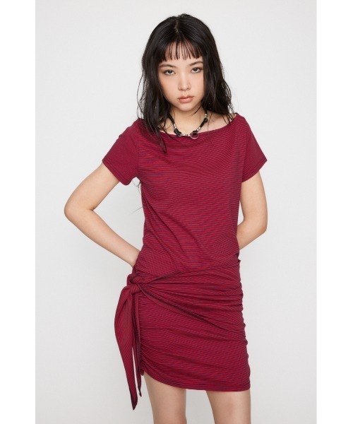 LAGUA GEM(ラグアジェム)の「BORDER WRAP ミニワンピース(ワンピース・レディース・ホワイト/レッド/グレー・SMALL/MEDIUM)」の16枚目の写真