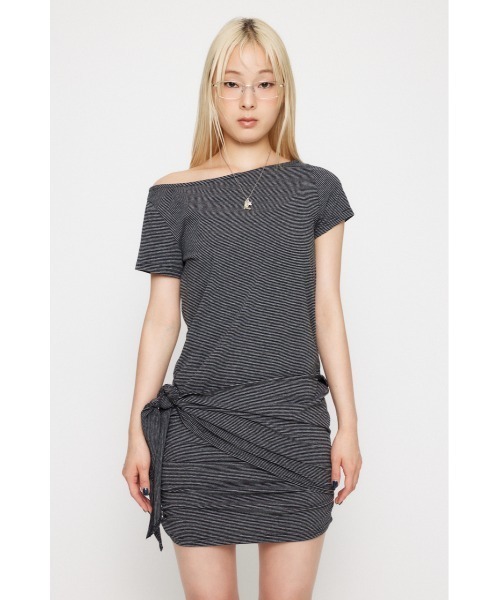 BORDER WRAP ミニワンピース（ワンピース）｜LAGUA GEM（ラグアジェム