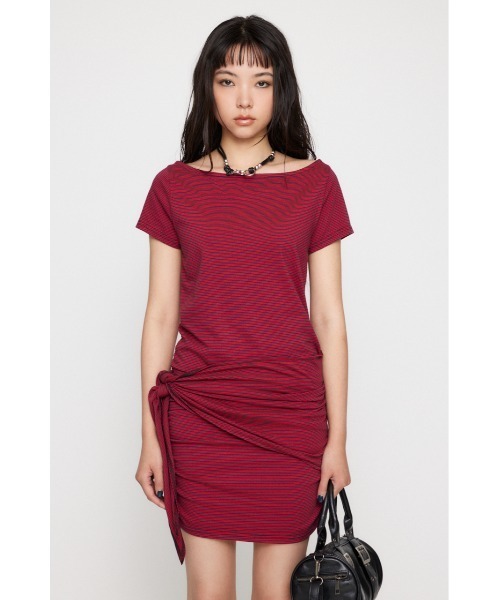LAGUA GEM(ラグアジェム)の「BORDER WRAP ミニワンピース(ワンピース・レディース・ホワイト/レッド/グレー・SMALL/MEDIUM)」の14枚目の写真