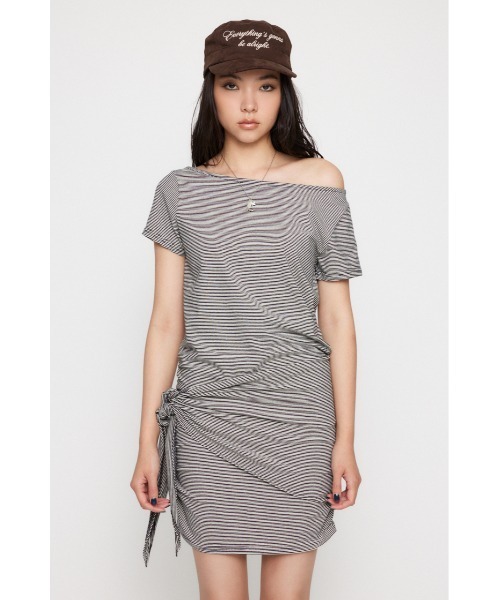 LAGUA GEM(ラグアジェム)の「BORDER WRAP ミニワンピース(ワンピース・レディース・ホワイト/レッド/グレー・SMALL/MEDIUM)」の10枚目の写真
