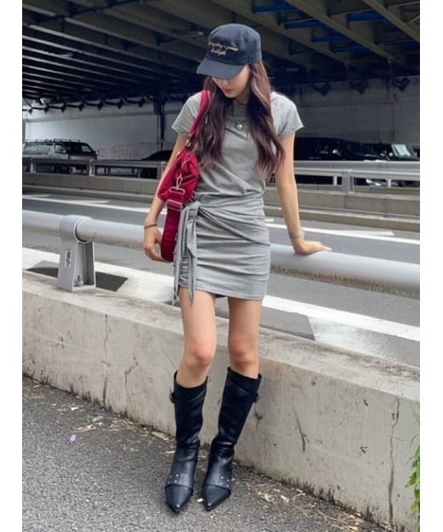 LAGUA GEM(ラグアジェム)の「BORDER WRAP ミニワンピース(ワンピース・レディース・ホワイト/レッド/グレー・SMALL/MEDIUM)」の21枚目の写真