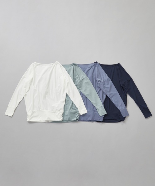 Julier Yoga and Relax（ジュリエヨガアンドリラックス）の「Julier (定番)ライトプライム ロングスリーブプルオーバー（Tシャツ/カットソー・レディース・ブルー/ホワイト/ネイビー/ミント・1/0）」の5枚目の写真