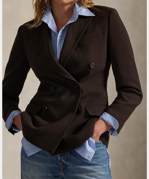 セール】ダブルブレステッド ウール ブレザー（テーラードジャケット