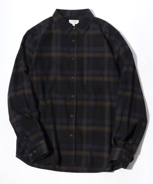 MARUKAWA（マルカワ）の「2025AW USAコットン オンブレネルチェック レギュラーカラーシャツ 薄手 長袖 メンズ レディース（シャツ/ブラウス・メンズ・ブルー/イエロー系その他/ネイビー/カーキ/レッド/ダークブラウン/ベージュ/ブラック・M/L/LL）」の5枚目の写真