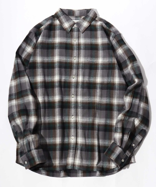 MARUKAWA（マルカワ）の「2025AW USAコットン オンブレネルチェック レギュラーカラーシャツ 薄手 長袖 メンズ レディース（シャツ/ブラウス・メンズ・ブルー/イエロー系その他/ネイビー/カーキ/レッド/ダークブラウン/ベージュ/ブラック・M/L/LL）」の4枚目の写真