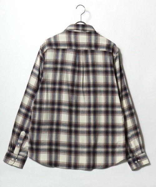 MARUKAWA（マルカワ）の「2025AW USAコットン オンブレネルチェック レギュラーカラーシャツ 薄手 長袖 メンズ レディース（シャツ/ブラウス・メンズ・ブルー/イエロー系その他/ネイビー/カーキ/レッド/ダークブラウン/ベージュ/ブラック・M/L/LL）」の10枚目の写真