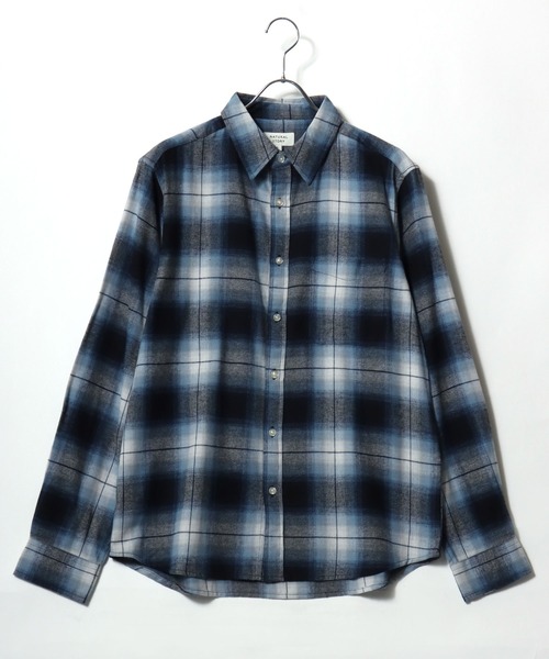 MARUKAWA（マルカワ）の「2025AW USAコットン オンブレネルチェック レギュラーカラーシャツ 薄手 長袖 メンズ レディース（シャツ/ブラウス・メンズ・ブルー/イエロー系その他/ネイビー/カーキ/レッド/ダークブラウン/ベージュ/ブラック・M/L/LL）」の11枚目の写真