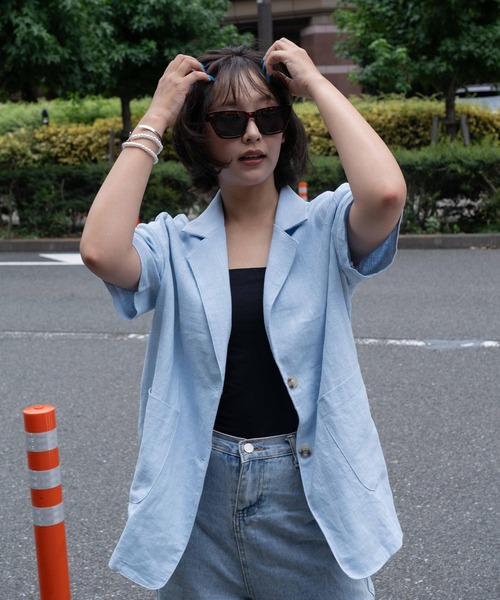 LINEN SIHOUETTE JACKET（テーラードジャケット）｜BLUE×PALANG 
