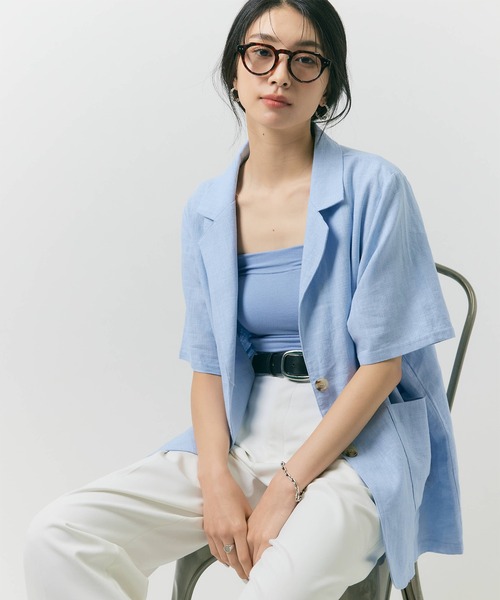 LINEN SIHOUETTE JACKET（テーラードジャケット）｜BLUE×PALANG 