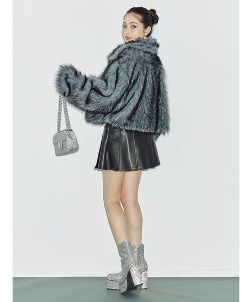 エヴリス EVRIS フェイクファーショートブルゾン （ブラック