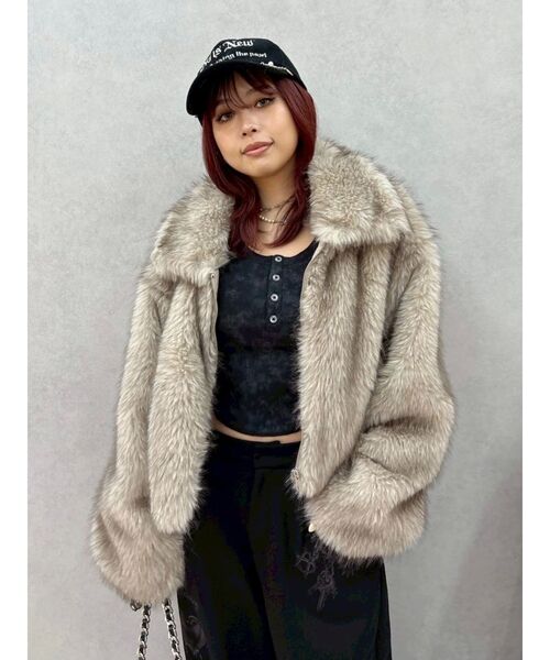 ファイクファーショートブルゾン（ブルゾン）｜EVRIS（エヴリス）の