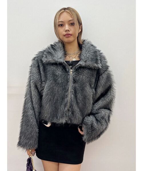 ファイクファーショートブルゾン（ブルゾン）｜EVRIS（エヴリス）の