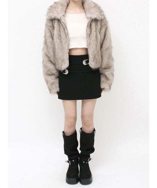 EVRIS(エヴリス)の「ファイクファーショートブルゾン(ブルゾン・レディース・グレー/ベージュ/モカ/ブラウン・FREE)」の14枚目の写真