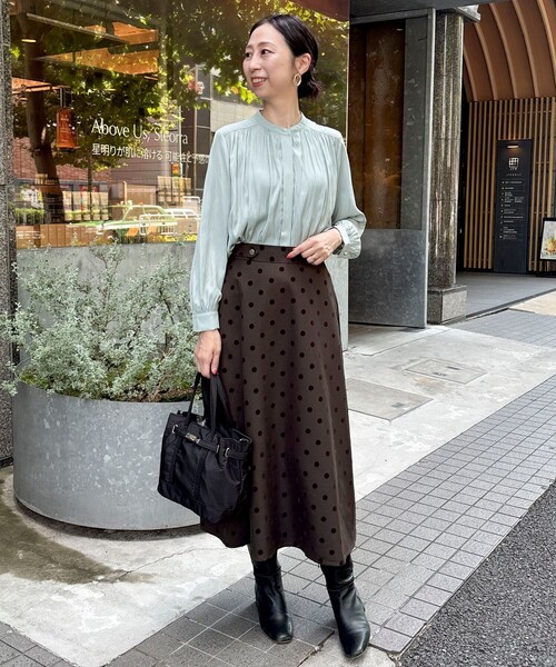 セール】ドットフロッキープリントスカート（スカート）｜MICO COULIER