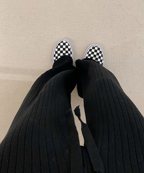 cammie(キャミー)の「リブワイドパンツ(その他パンツ・レディース・ベージュ/グレー/オフホワイト/ブラック・F)」の12枚目の写真