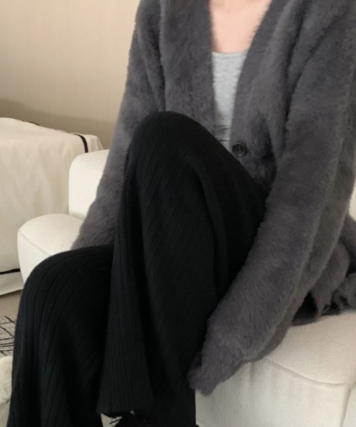 cammie(キャミー)の「リブワイドパンツ(その他パンツ・レディース・ベージュ/グレー/オフホワイト/ブラック・F)」の10枚目の写真