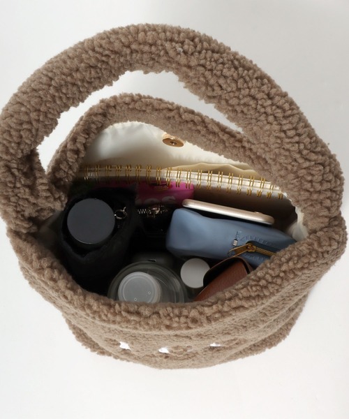 Lee（リー）の「Lee（リー）シープボア ブランドロゴ刺繍ワンハンドルミニバッグ/レディース（ハンドバッグ・レディース・ホワイト/ホワイト×ブラック/ブラック/ダークグレー/ブラウン・FREE）」の22枚目の写真