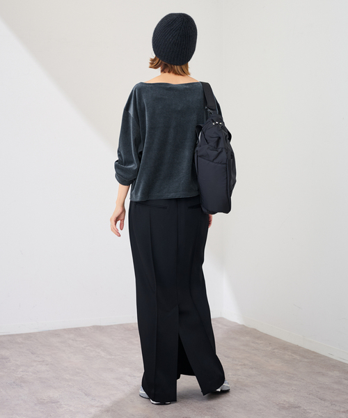 FRAMeWORK(フレームワーク)の「ベロアボーダープルオーバー(Tシャツ/カットソー・レディース・ブラウン/ネイビー/グリーン・FREE)」の4枚目の写真