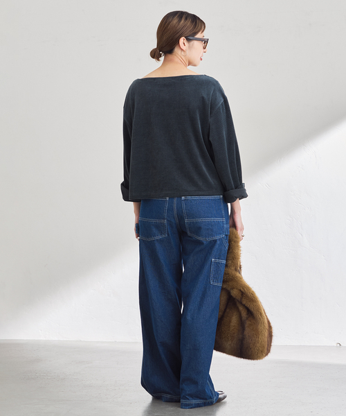 FRAMeWORK(フレームワーク)の「ベロアボーダープルオーバー(Tシャツ/カットソー・レディース・ブラウン/ネイビー/グリーン・FREE)」の17枚目の写真