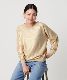 ＜dahl'ia＞ホイルプリント スウェットプルオーバー