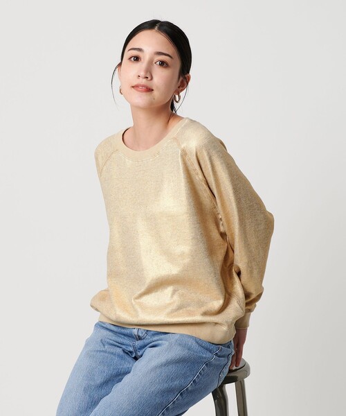 dahl'ia（ダリア）の「＜dahl'ia＞ホイルプリント スウェットプルオーバー（スウェット・レディース・ゴールド・FREE）」の9枚目の写真