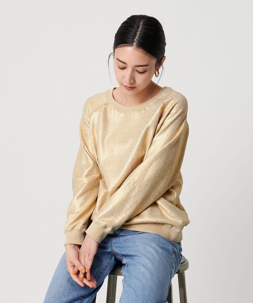 dahl'ia（ダリア）の「＜dahl'ia＞ホイルプリント スウェットプルオーバー（スウェット・レディース・ゴールド・FREE）」の7枚目の写真