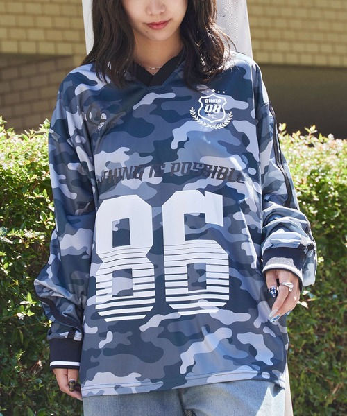 SUGGESTION(サジェッション)の「SUGGESTION/サジェッション 総柄デザインゲームシャツ(Tシャツ/カットソー・メンズ・カモフラージュ/グレー・L/M)」の4枚目の写真