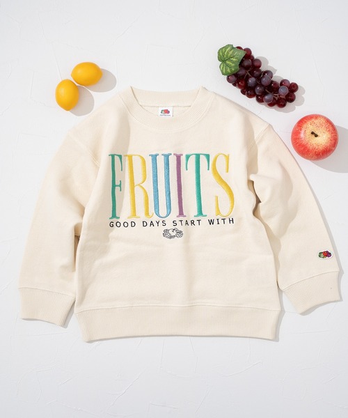 FRUIT OF THE LOOM(フルーツオブザルーム)の「刺繍スウェット / キッズ / スウェット / ロゴプリント / ユニセックス(スウェット・キッズ・ブルー/アイボリー・110cm/130cm/150cm)」の1枚目の写真