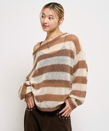 WHO'S WHO gallery | ワイドボーダーメッシュニット(ニット/セーター)