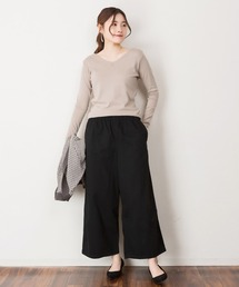 ツイルウエストゴムワイドパンツ