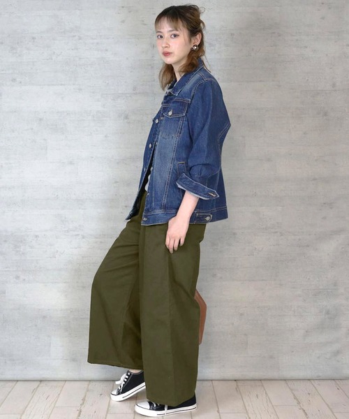 MARAI(マーライ)の「ツイルウエストゴムワイドパンツ(その他パンツ・レディース・ベージュ/カーキ/ブラック・L/M/4L/LL/3L)」の18枚目の写真