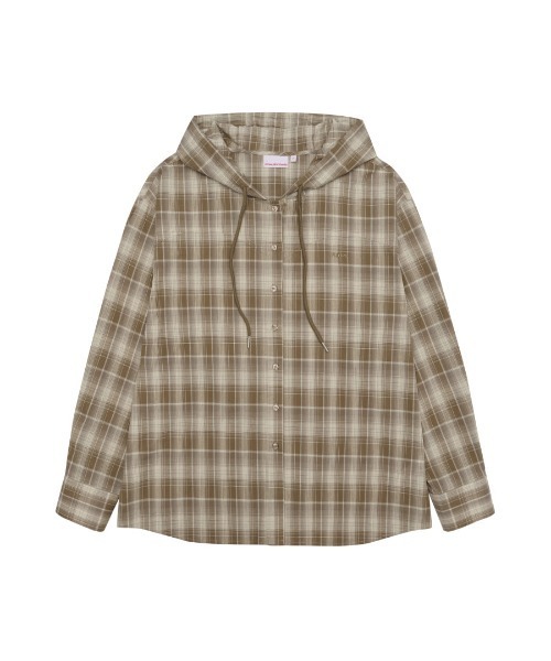 AMESWORLDWIDE(アメスワールドワイド)の「A'GEM/9 × .kom『AMES WORLDWIDE/アメスワールドワイド』Check Hooded Shirt/チェックフードシャツ(シャツ/ブラウス・レディース・ブルー/ブラウン・FREE)」の14枚目の写真
