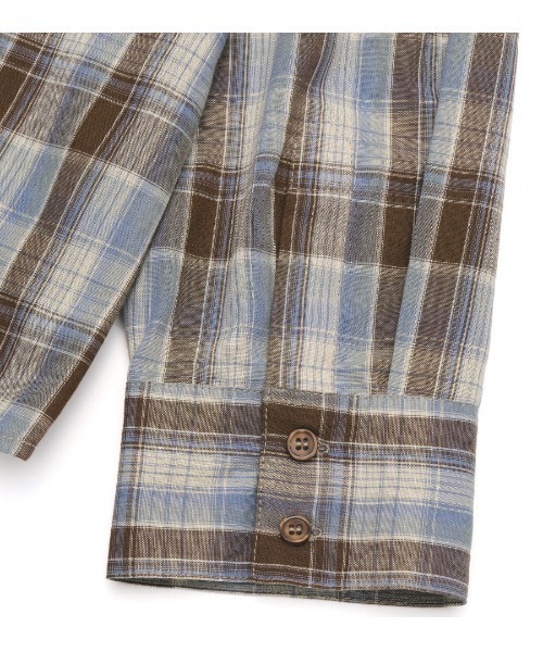 AMESWORLDWIDE(アメスワールドワイド)の「A'GEM/9 × .kom『AMES WORLDWIDE/アメスワールドワイド』Check Hooded Shirt/チェックフードシャツ(シャツ/ブラウス・レディース・ブルー/ブラウン・FREE)」の13枚目の写真