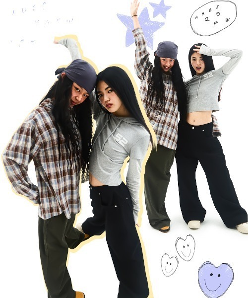 AMESWORLDWIDE(アメスワールドワイド)の「A'GEM/9 × .kom『AMES WORLDWIDE/アメスワールドワイド』Check Hooded Shirt/チェックフードシャツ(シャツ/ブラウス・レディース・ブルー/ブラウン・FREE)」の9枚目の写真
