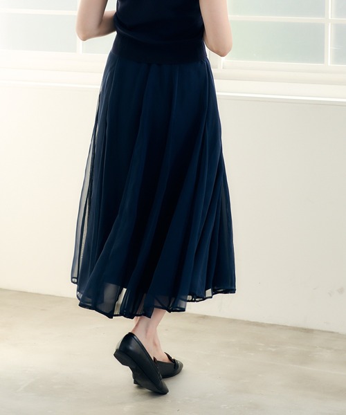 12Twelve Agenda（トゥエルブ　アジェンダ）の「シャイニーシアーボリュームスカート（スカート・レディース・ネイビー/ブルー/アイボリー・M）」の13枚目の写真